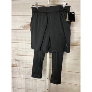 Brand New Puma Men's Small 2 in 1 Training Shorts Waterproof Athletic Black